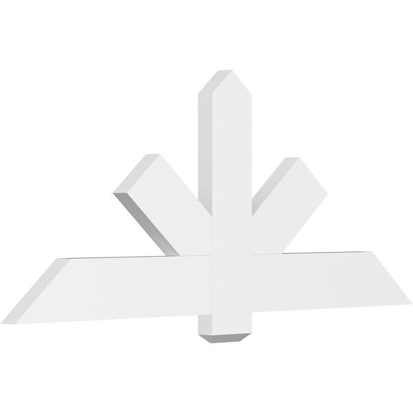 Ekena Millwork Kennewick Architectural Grade PVC Gable Bracket, 60"W x 25"H x 2"D x 6"F, 10/12 Pitch GBP060X25X0206KEN00 - main